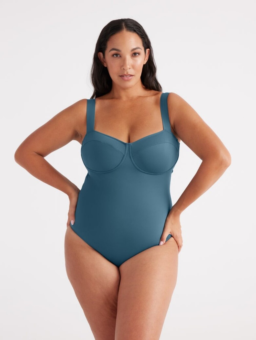 KNIX Balcony Cup one piece Ultra support Swimsuit Tidepool Aqua Green Sz XL